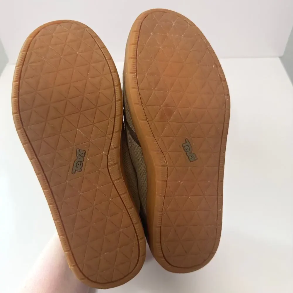 Teva Mens Sterling Slip On Casual Shoes Size 8 Canvas Classic Olive Green